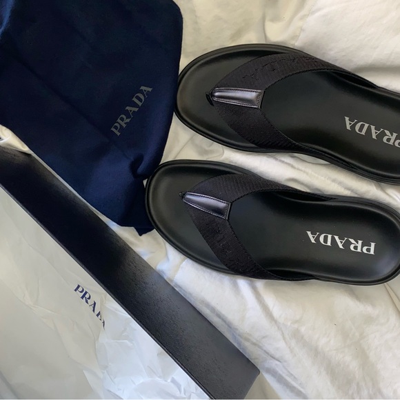 Prada Black Flip-Flops - Picture 1 of 3